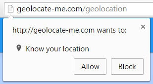 Chrome Geolocation popup