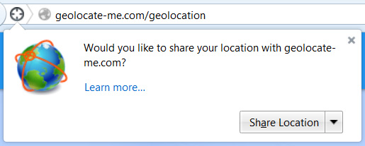 Firefox Geolocation popup
